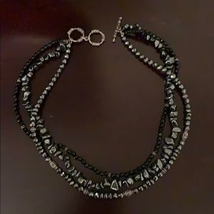 Silpada black glass necklace